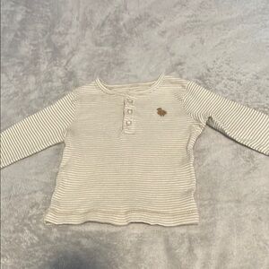 Baby’s size Cream Ribbed Knit Long Sleeve Tee